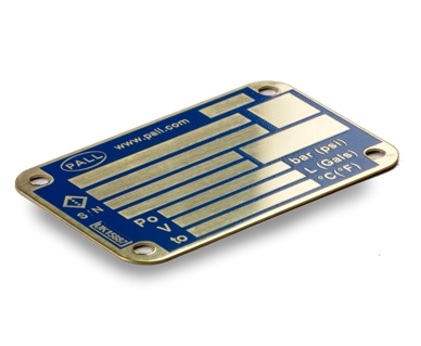 Etched and Filled Brass Nameplate