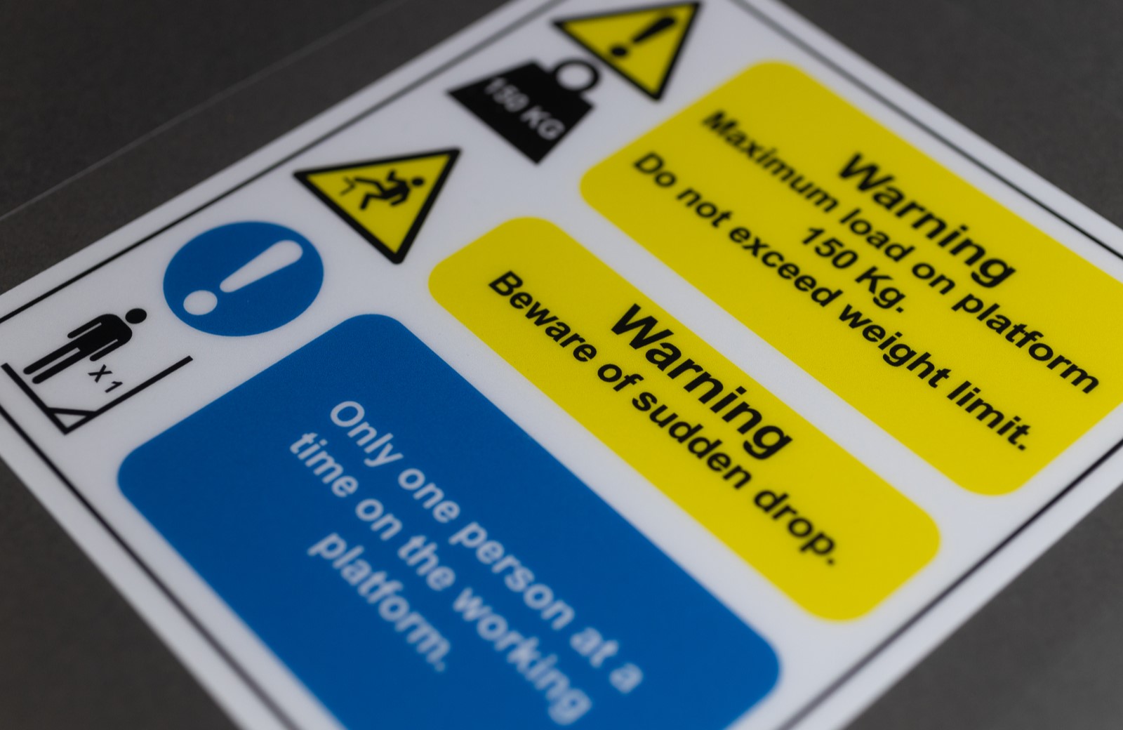 A weather-resistant warning label.
