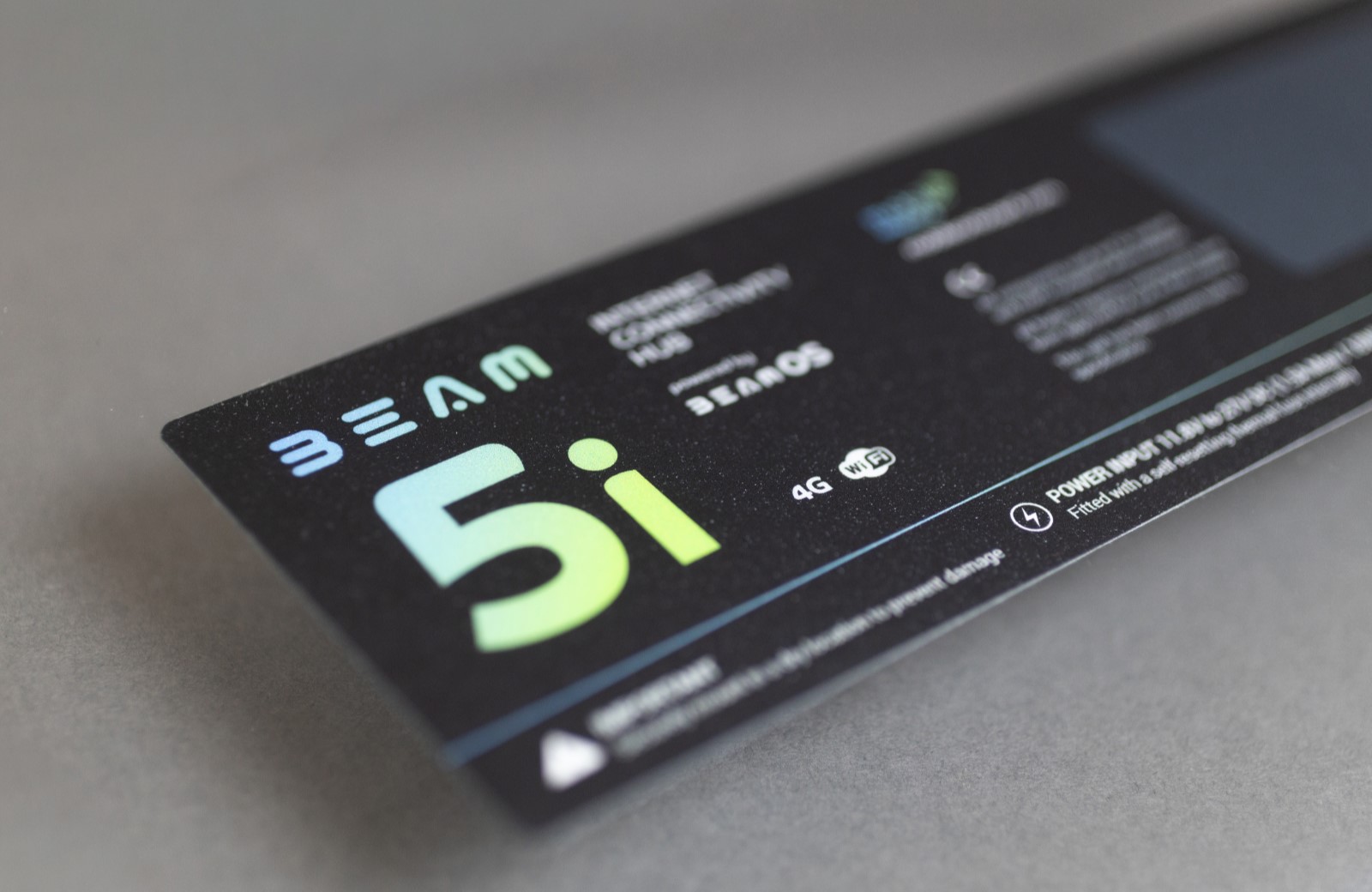 A branded label with company information on it.